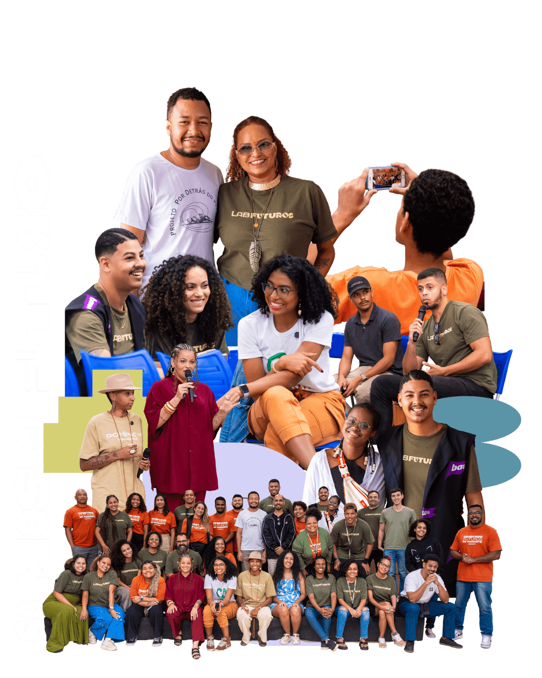 Colagem 'Somos o Futuro' com diversas pessoas do Lab Futuros