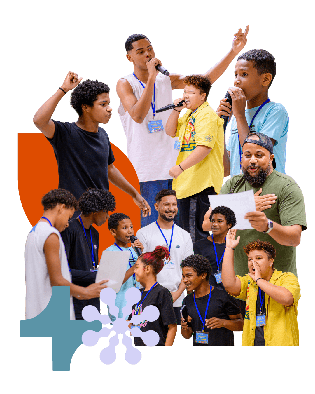 Collage of diverse young entrepreneurs and community members from peripheral territories engaging in community activities and events