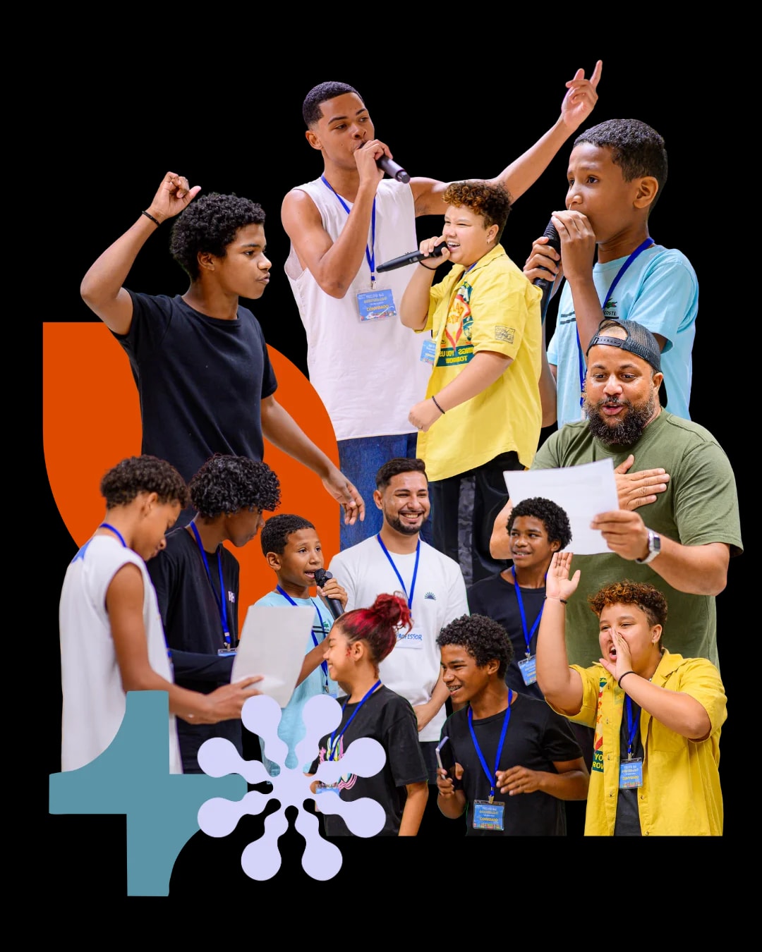 Collage of diverse young entrepreneurs and community members from peripheral territories engaging in community activities and events